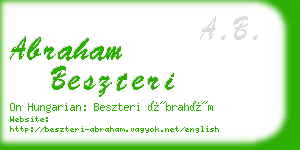 abraham beszteri business card